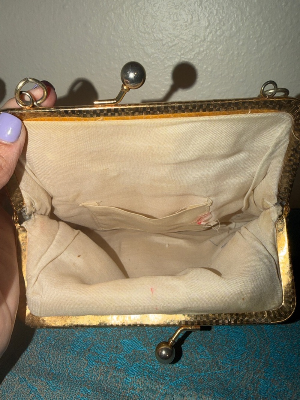 Vintage JOHN WIND Beaded White Evening Handbag/Purse Made in Taiwan - Picture 6 of 6